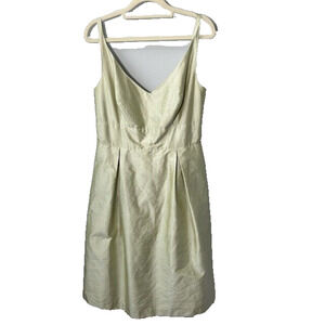 Jenny Yoo Collection Silk Dress Cocktail Fit‎ & Flare Sleeveless V-Neck Green 8